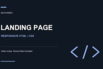 build a responsive HTML CSS landing page