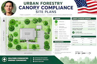 calculate and draft urban forestry canopy compliance site plans