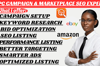 optimize amazon wayfair ebay etsy walmart PPC campaign advertising ads store SEO
