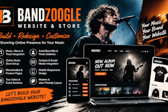 build an attractive bandzoogle website and store, redesign bandzoogle website