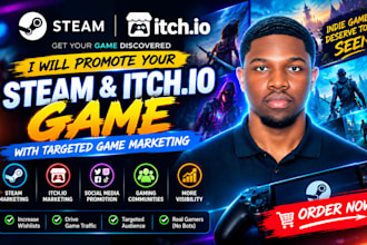 promote your steam and itch io game with targeted game marketing, indie game