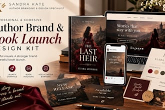 create an author brand and book launch design kit