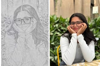 draw a detailed hand drawn portrait from your photo