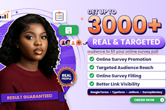 promote online survey to 2000 genuine audience to fill online survey poll