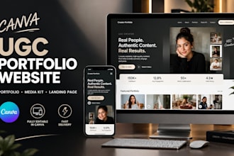 design high converting canva ugc portfolio website and  landing page
