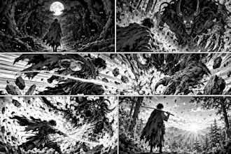 draw anime manga comic book illustration, manga page, or webtoon panel