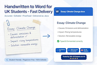 type handwritten notes, pdf to word for students