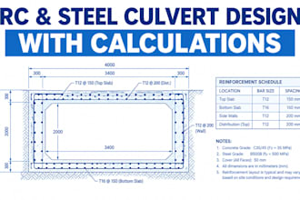 do reinforced concrete and steel culvert design with calculations