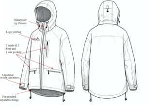 create premium jacket, leather and outerwear jacket tech pack for manufacturing