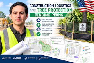 design construction logistics and tree protection fencing plans