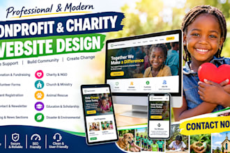 build animal rescue nonprofit church donation fundraising charity donor website