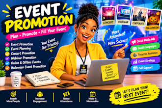 do event promotion, concert, webinar, event planning, halloween