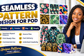 create seamless all over print pattern for printify printful and pod products