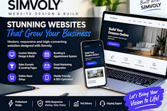 design simvoly website, landing page and sales funnel