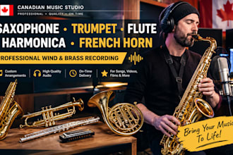play saxophone, trumpet, flute, harmonica for your song