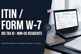 prepare itin number form w7 irs tax id for non US resident as irs caa