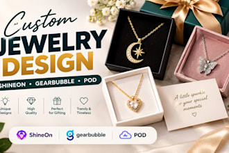 design unique necklace for shineon jewelry gearbubble message card pod product