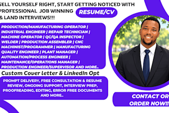 do a production manager, operations automation engineer and manufacturing resume