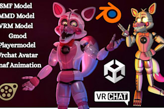 fix, port, retexture, convert, and rig custom sfm, fnaf, vrchat, mmd, vrm models