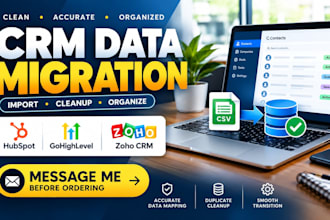 migrate CRM data to hubspot, gohighlevel or zoho CRM