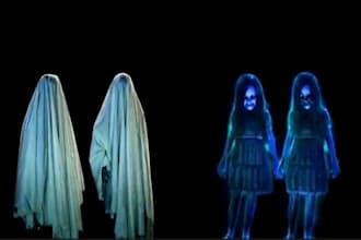 create 3d halloween display, holographic show and stage visuals