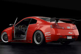 3d realistic car model, widebody kit, bumper, spoiler, beamng, fivem car, gta 5