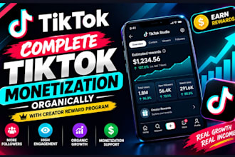 do complete tiktok monetization organically with creator reward program