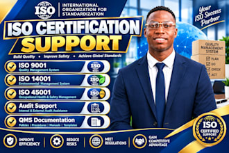 provide iso 9001 14001 45001 documentation audit and certification support