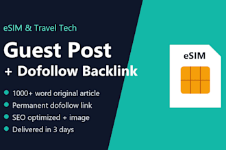 write and publish an esim guest post with a backlink