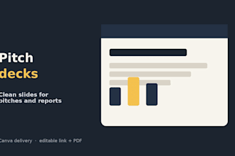 design a clean pitch deck or presentation