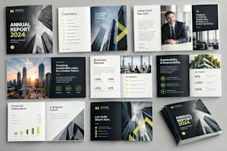 design annual report, investor update, business review, corporate PDF document