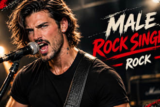 be your male rock singer for pop metal vocals