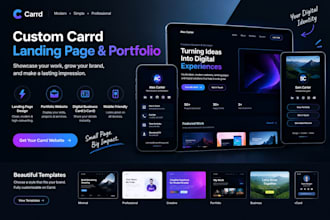 carrd landing page portfolio, website design digital business card, vcard setup