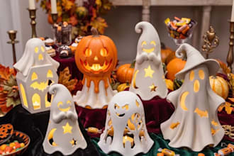 spooky halloween,stl ghost lantern,outdoor lamp party decor,candleholder 3dprint