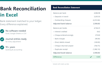do bank reconciliation and ledger matching in excel