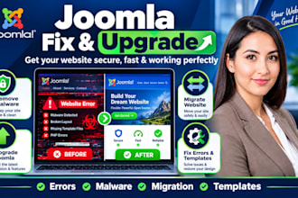 upgrade migrate and fixx  joomla website errors malware and template issues