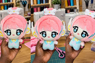 sew custom plush dolls, handmade stuffed animal  personalized plushies soft toys