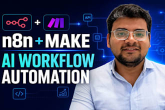 build n8n or make workflows with ai agents and API integrations