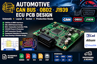design automotive can bus obd2 j1939 ecu pcb