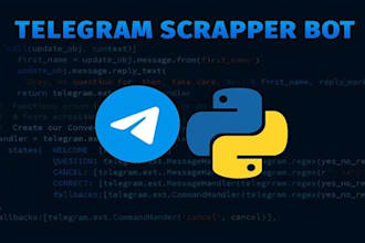 build a telegram scraper bot automation, telegram group scrap, web scraping