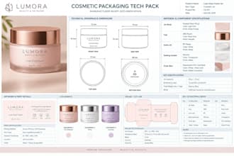 make a manufacturer ready cosmetic packaging tech pack