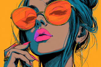 draw in comic style and retro colors