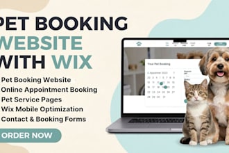 design pets booking website with wix