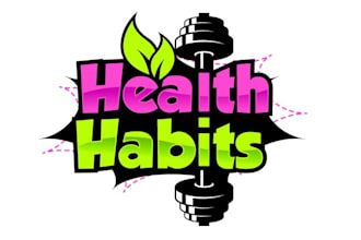 design health habits gym fitness logo