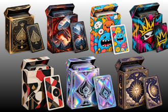 design custom card game box tuck box card deck box print ready packaging