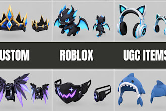 create custom roblox ugc items, accessories and 3d avatar items