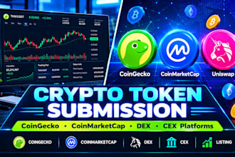submit your crypto token to coingecko coin marketcap dex and cex