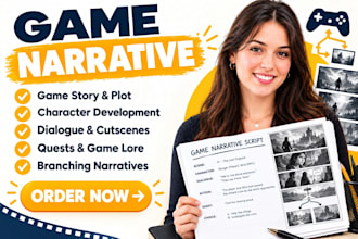 write game narrative, rpg story, lore, quests, dialogue, creative writing