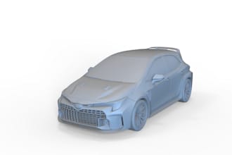create a 3d car model ready for 3d printing