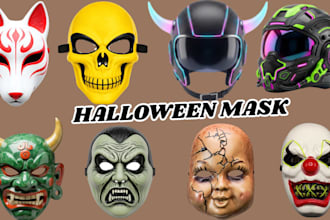 do custom 3d halloween mask, cosplay helmet, skull mask eva foam armor and props